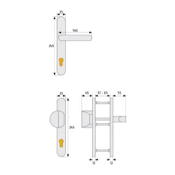 Abus Schmalrahmengarnitur SRG 92 Watt beidseitig