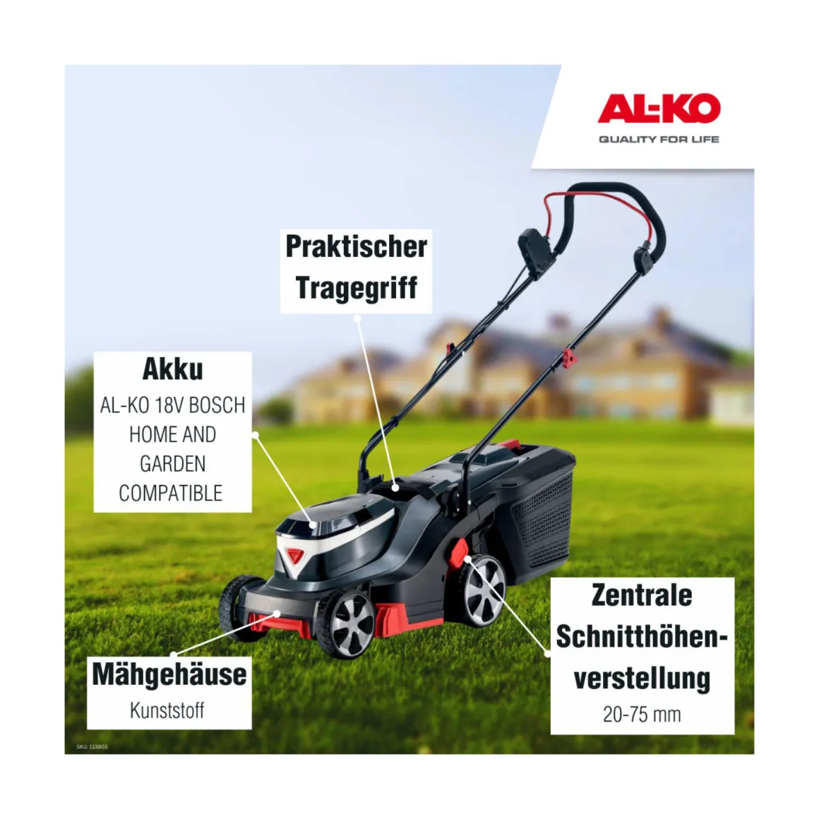 AL-KO Akku-Rasenmäher 3.22 Li Easy