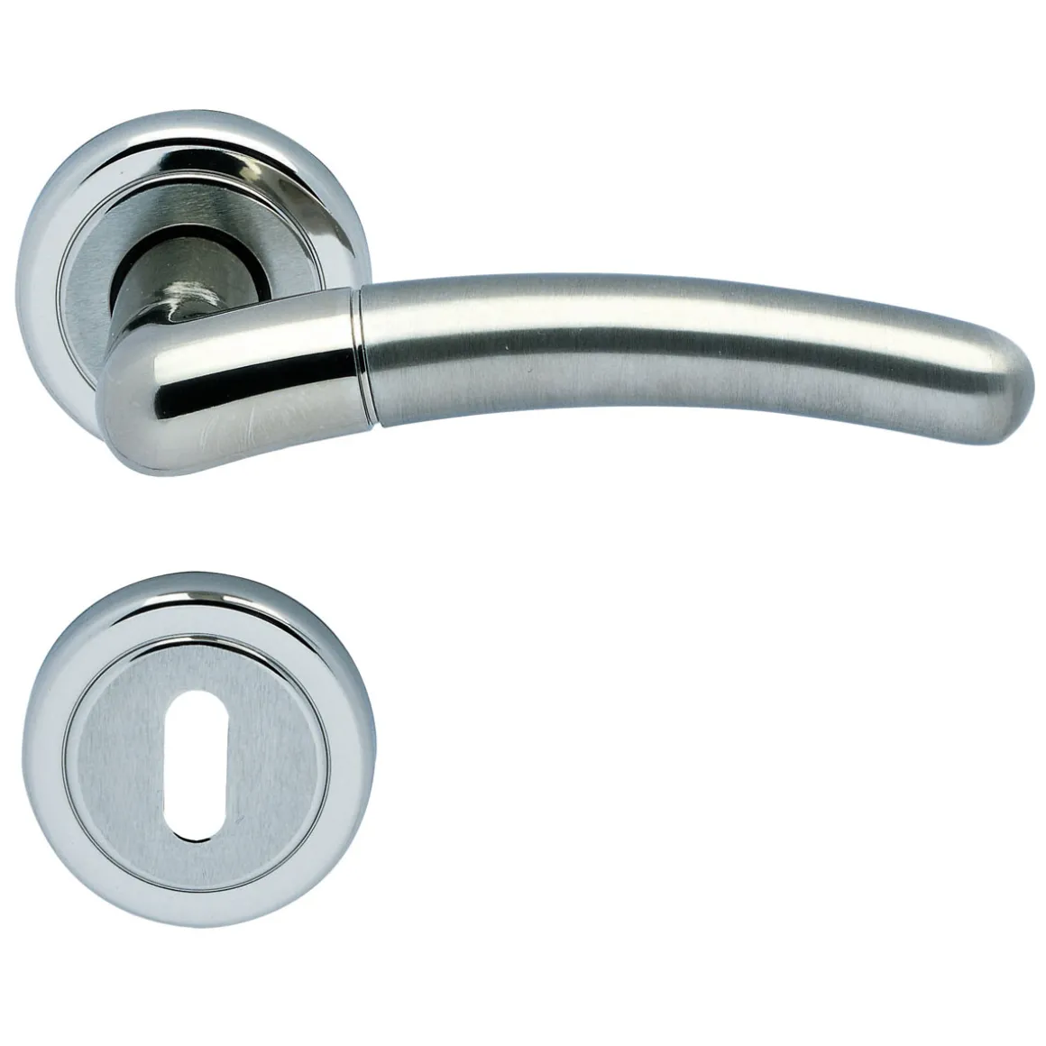 Alpertec Rosettengarnitur Betty-R Messing Chrom poliert/satiniert BB
