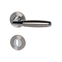 Alpertec Rosettengarnitur Solid 8-R Chrom poliert/edelstahlfärbig satiniert BB