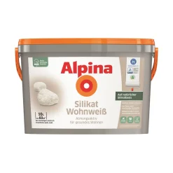 Alpina Wandfarbe Silikat Wohnweiß 10 L