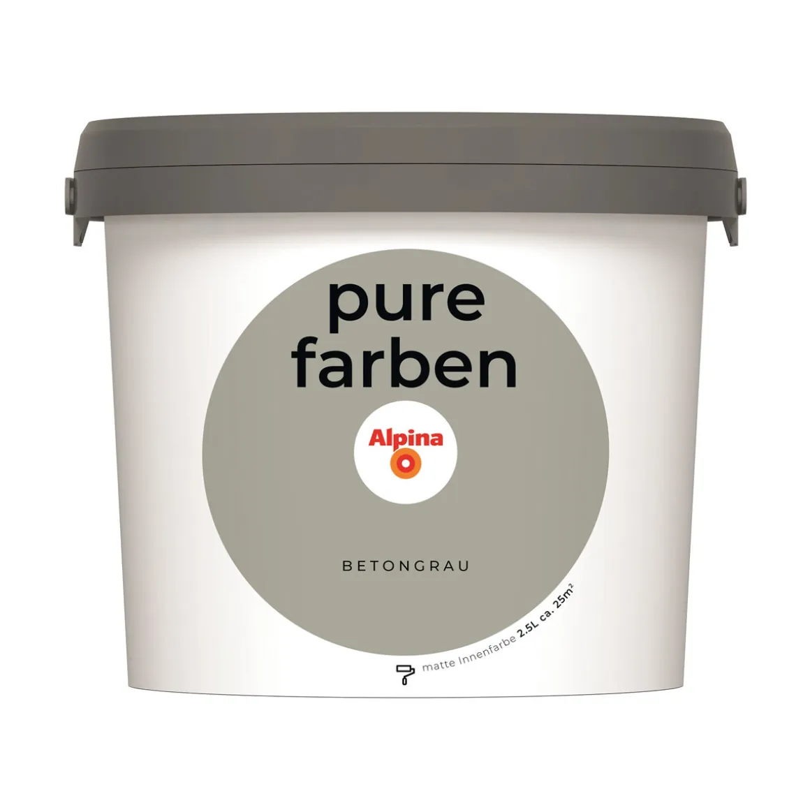 Alpina Innenfarbe pure farben 2,5 L Betongrau matt