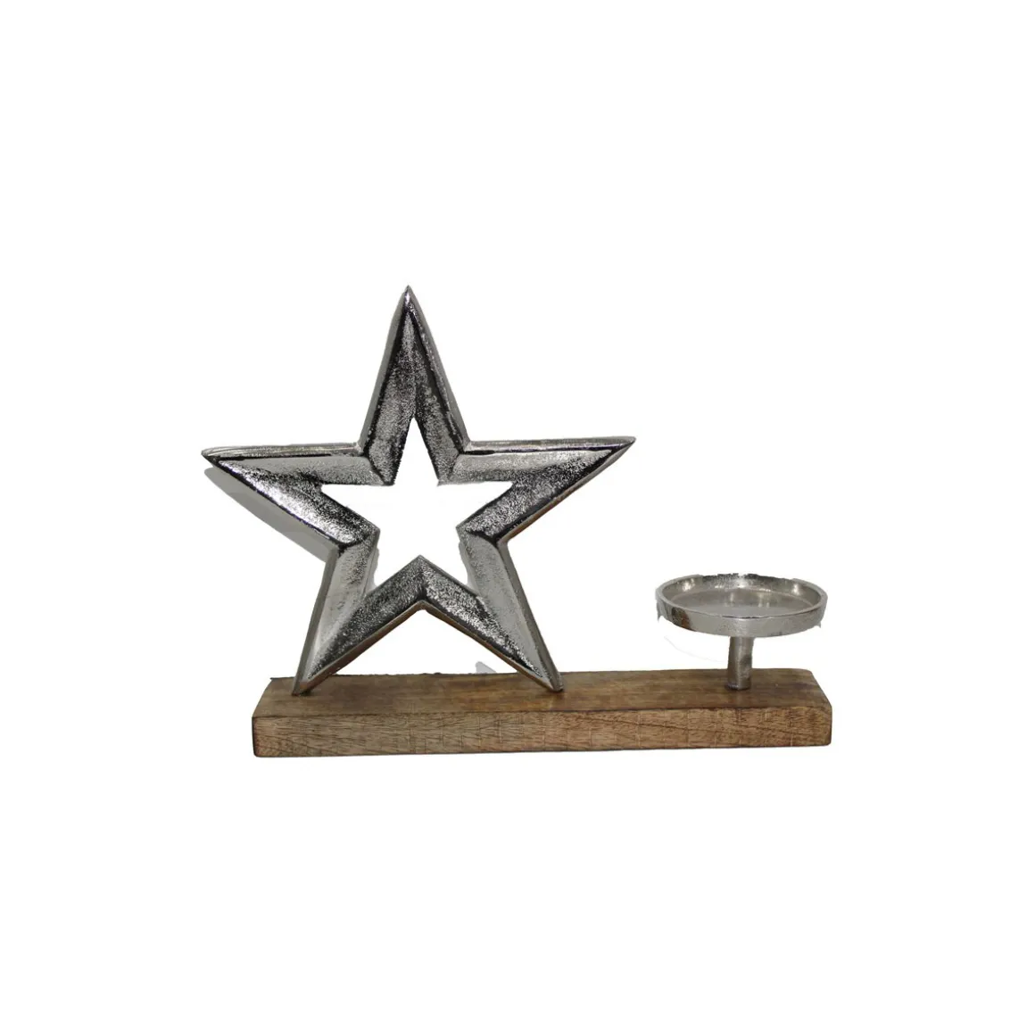 Al.-Stern m. Teller 30x24cm silber