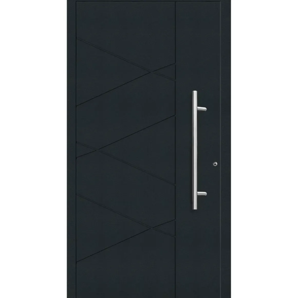 Aluminium Sicherheits-Haustür Foggia Exklusiv 75 mm anthrazit 100 x 210 cm Anschlag rechts inkl Griffset
