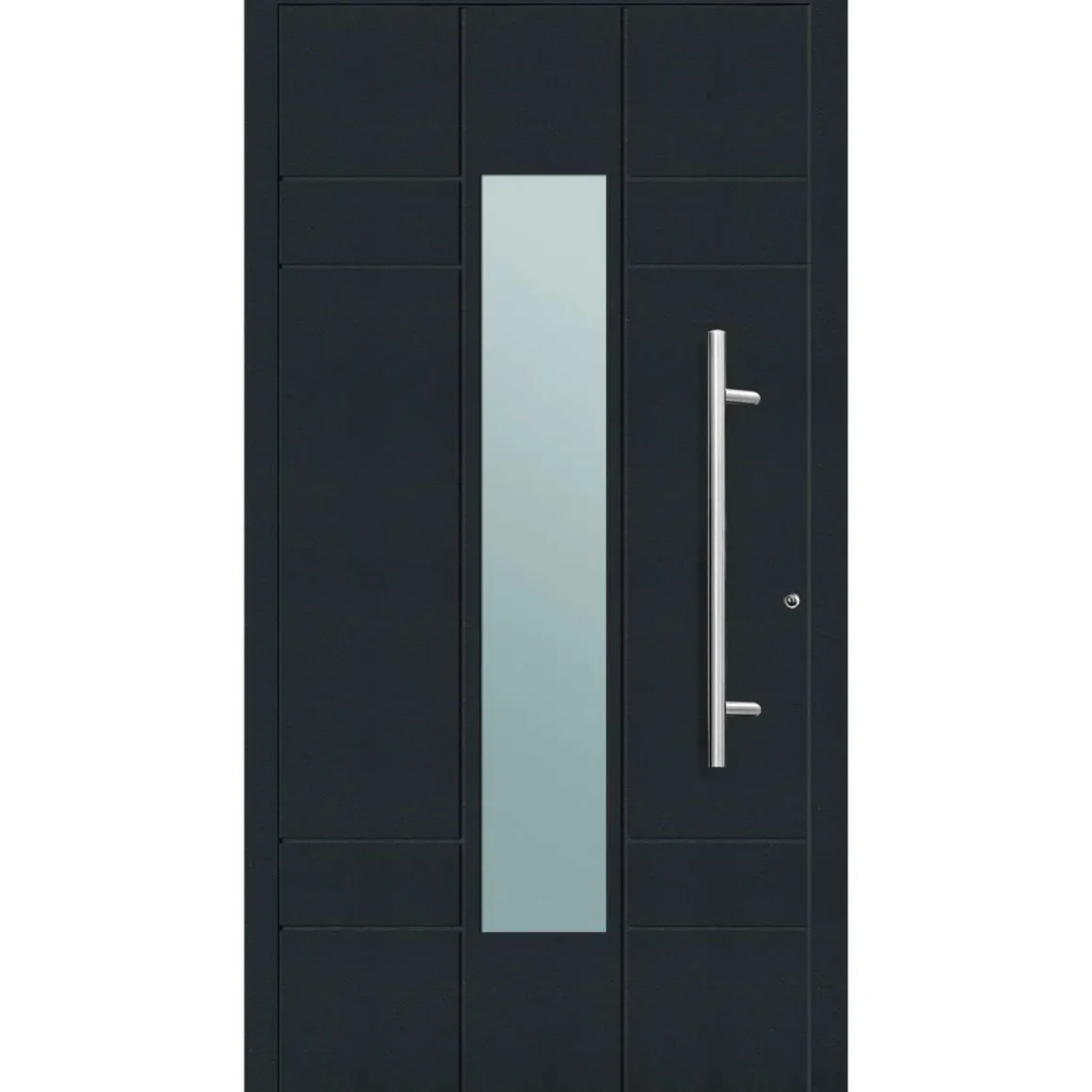 Aluminium Sicherheits-Haustür Como Exklusiv 75 mm anthrazit 100 x 210 cm Anschlag rechts inkl Griffset