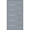 Aluminium Sicherheits-Haustür Livorno Superior 60 mm grau 100 x 210 cm Anschlag rechts inkl Griffset
