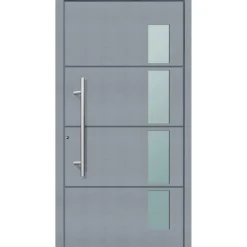 Aluminium Sicherheits-Haustür Prato Superior 60 mm grau 110 x 210 cm Anschlag links inkl Griffset