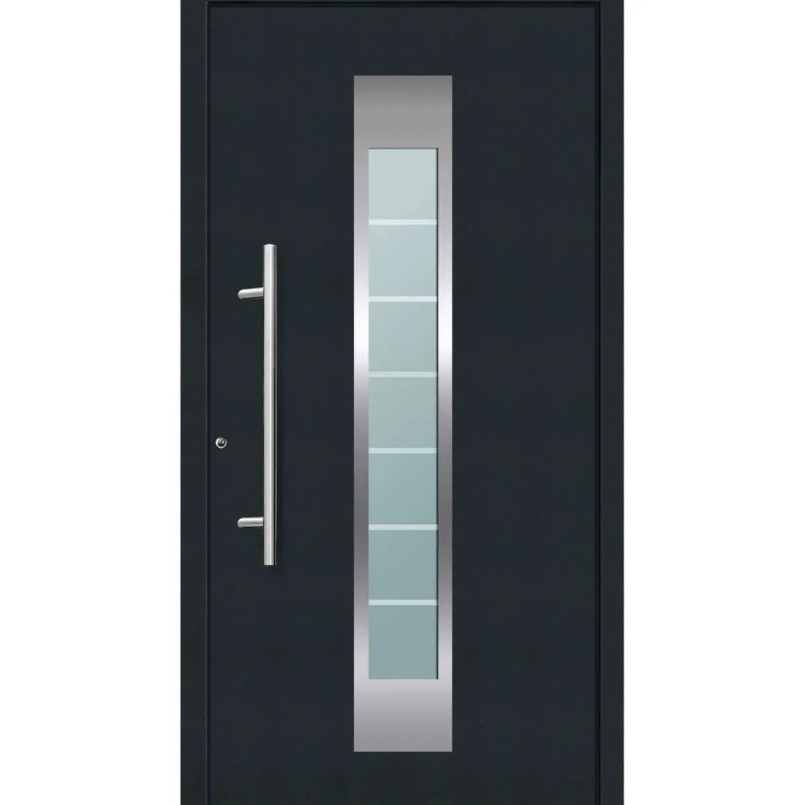 Aluminium Sicherheits-Haustür Florenz Superior 60 mm anthrazit 100 x 210 cm Anschlag links inkl Griffset