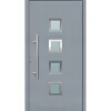 Aluminium Sicherheits-Haustür Mailand Superior 60 mm grau 100 x 210 cm Anschlag links inkl Griffset
