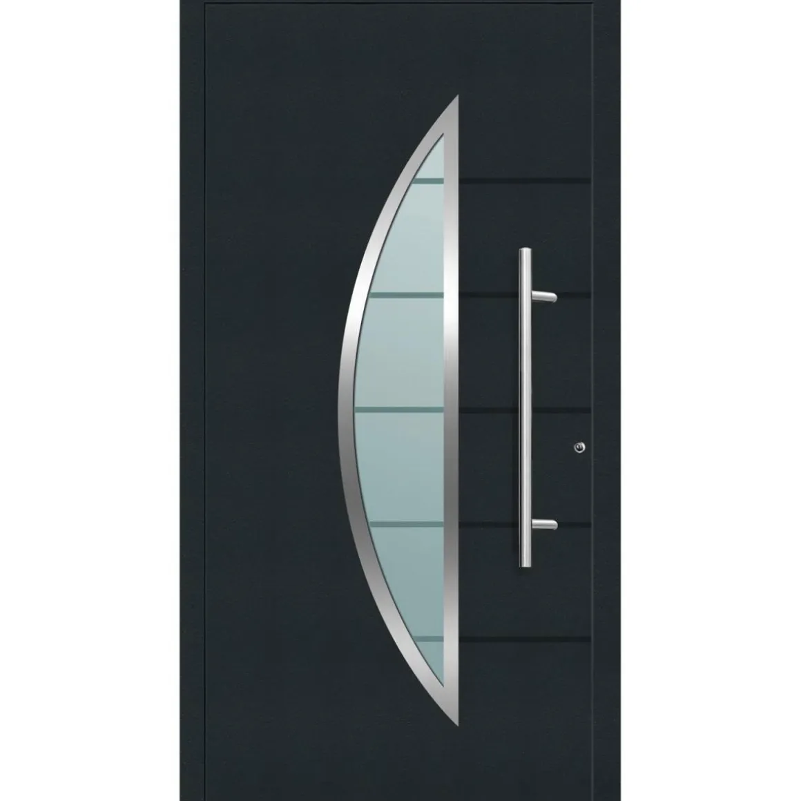 Aluminium Sicherheits-Haustür Sassari Exklusiv 75 mm anthrazit 110 x 210 cm Anschlag rechts inkl Griffset