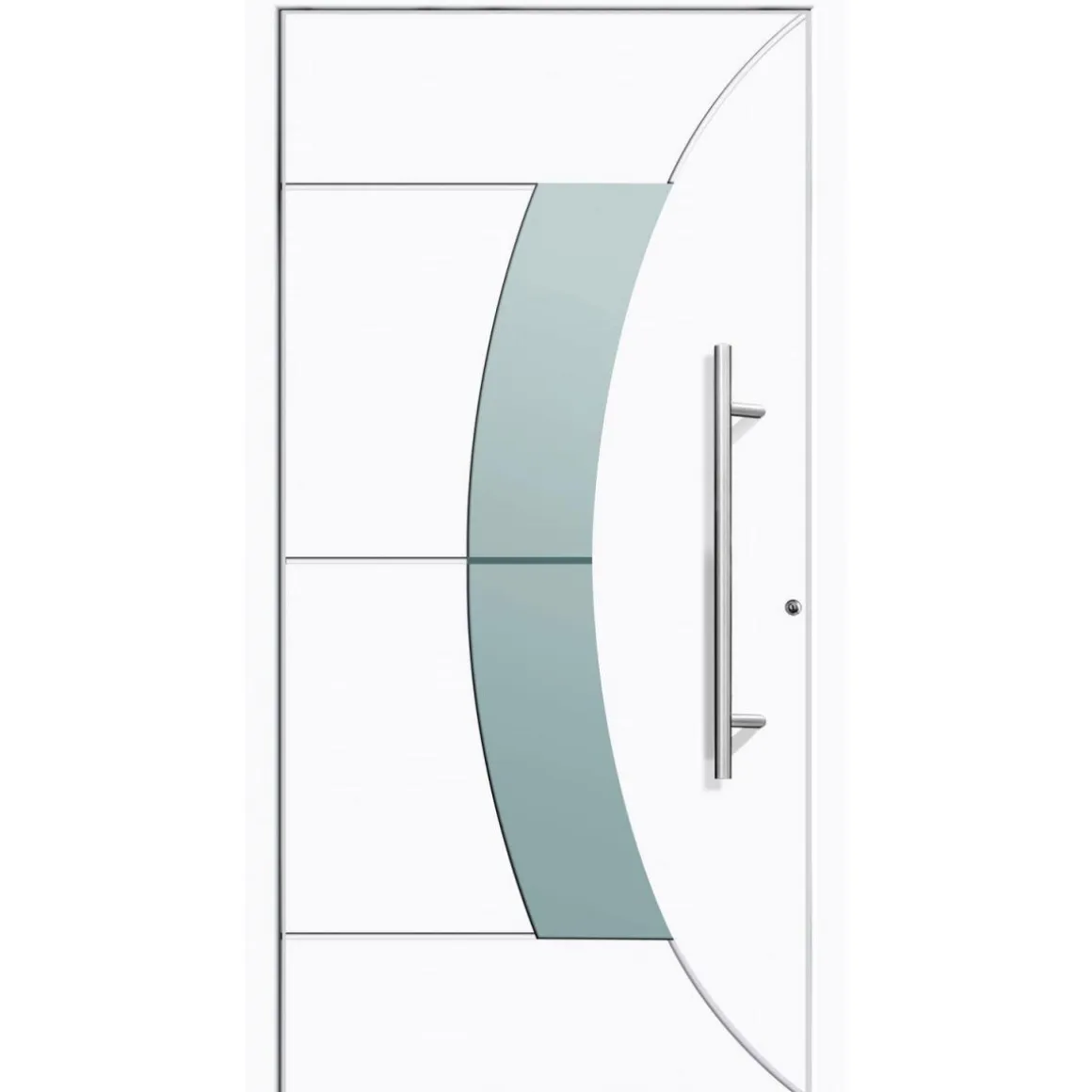 Aluminium Sicherheits-Haustür Verona Superior 60 mm weiß 100 x 210 cm Anschlag rechts inkl Griffset