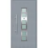Aluminium Sicherheits-Haustür Pisa Exklusiv 75 mm grau 100 x 210 cm Anschlag links inkl Griffset