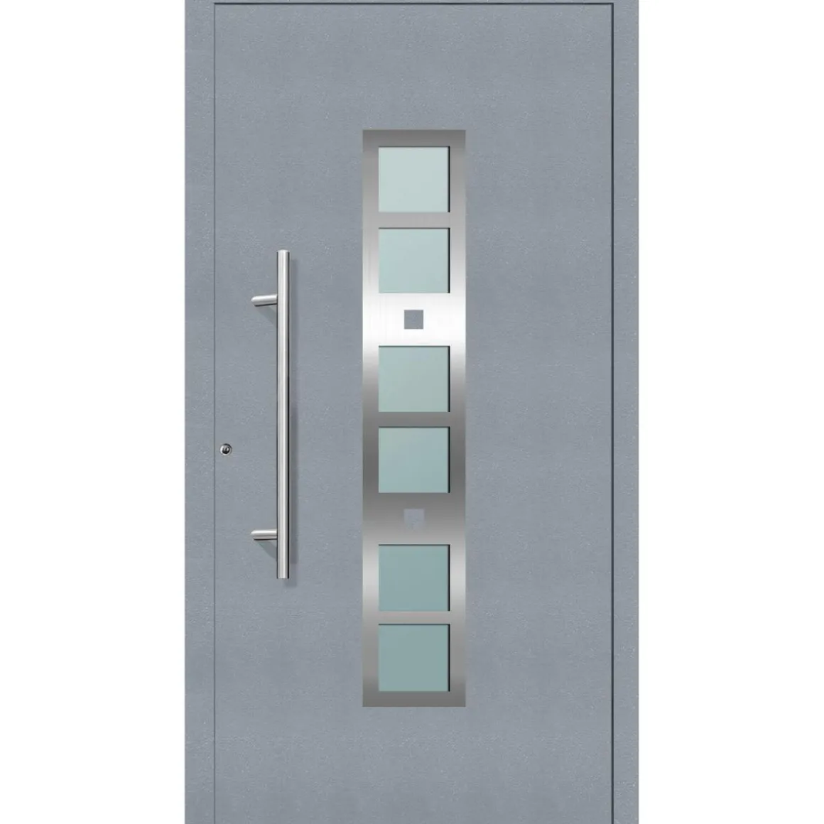 Aluminium Sicherheits-Haustür Pisa Exklusiv 75 mm grau 100 x 210 cm Anschlag links inkl Griffset
