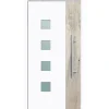 Aluminium Sicherheits-Haustür Messina Superior 60 mm weiß 110 x 210 cm Anschlag rechts inkl Griffset