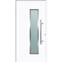 Aluminium Sicherheits-Haustür Ravenna Superior 60 mm weiß 110 x 210 cm Anschlag rechts inkl Griffset
