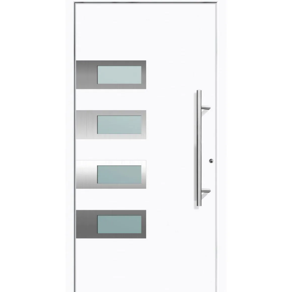 Aluminium Sicherheits-Haustür Neapel Superior 60 mm weiß 110 x 210 cm Anschlag rechts inkl Griffset