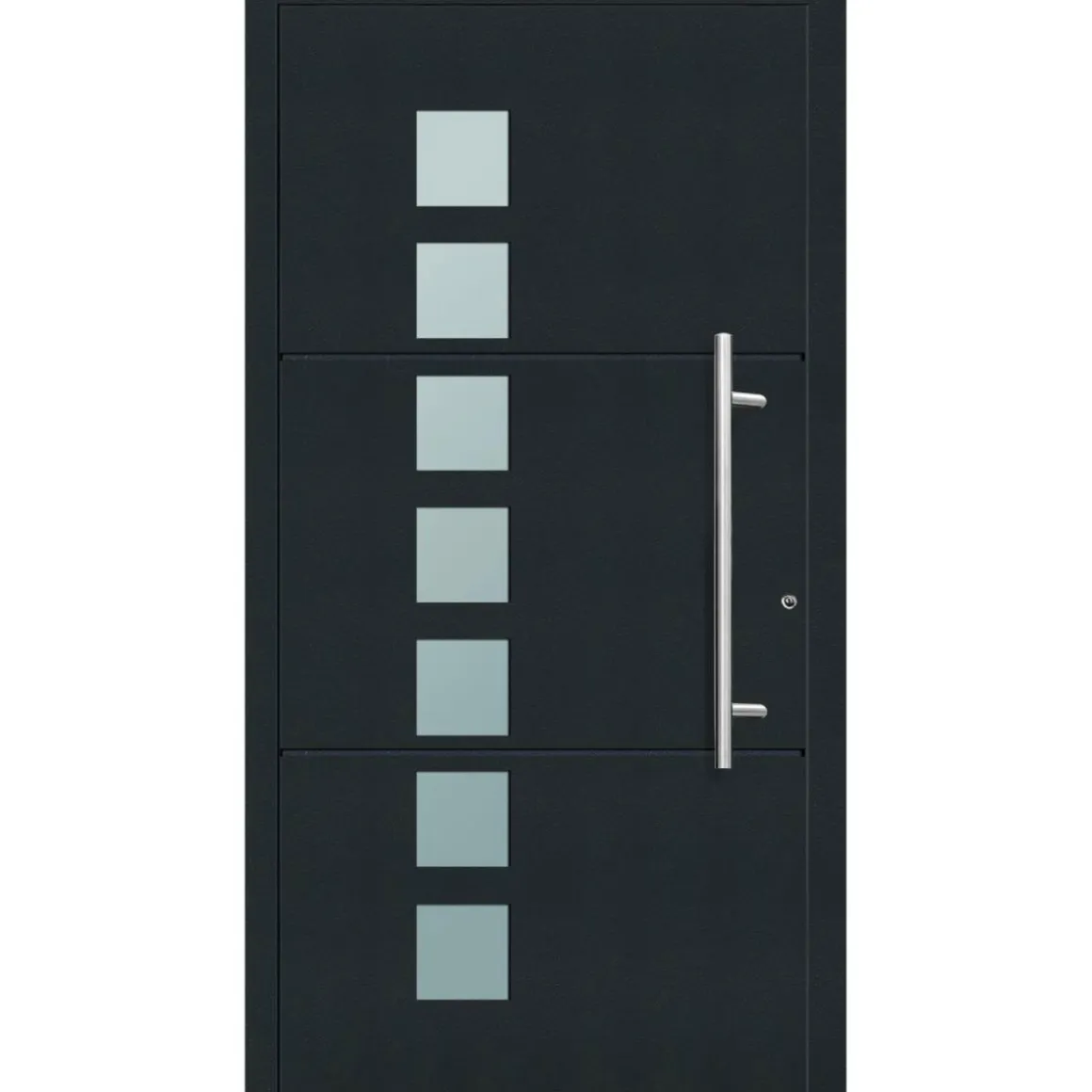 Aluminium Sicherheits-Haustür Padua Exklusiv 75 mm anthrazit 110 x 210 cm Anschlag rechts inkl Griffset