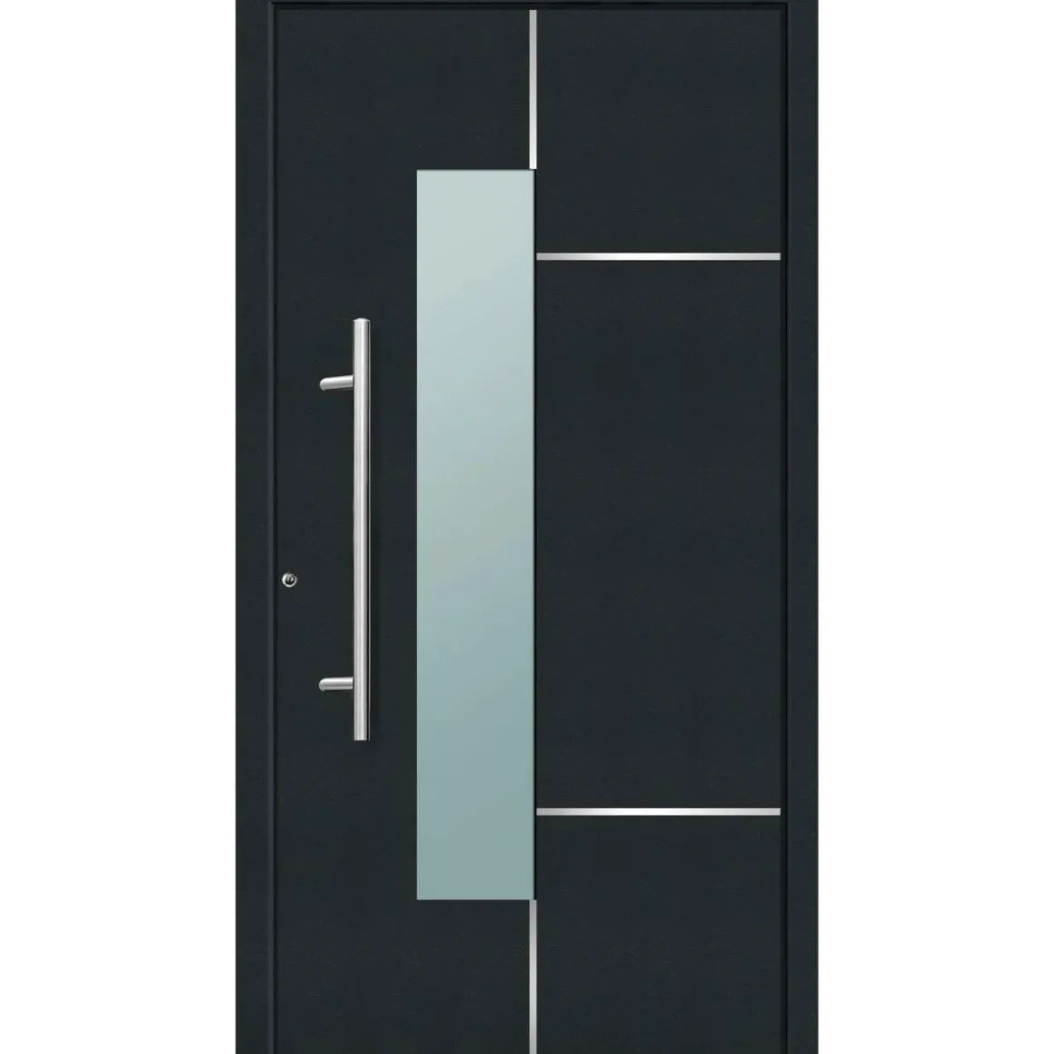 Aluminium Sicherheits-Haustür Bari Superior 60 mm anthrazit 110 x 210 cm Anschlag links inkl Griffset