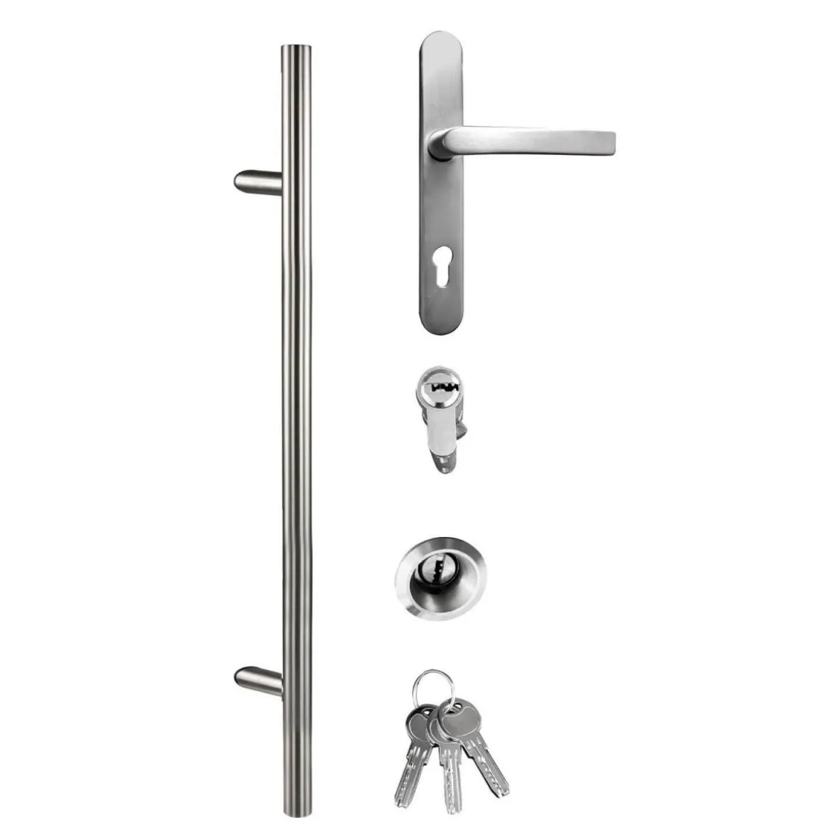 Aluminium Sicherheits-Haustür Bari Superior 60 mm anthrazit 110 x 210 cm Anschlag links inkl Griffset