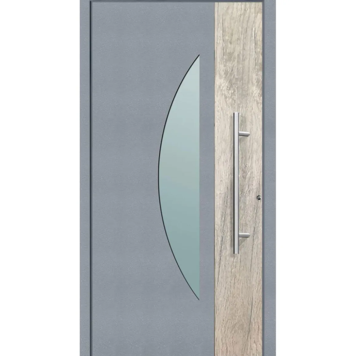 Aluminium Sicherheits-Haustür Modena Superior 60 mm grau 110 x 210 cm Anschlag rechts inkl Griffset