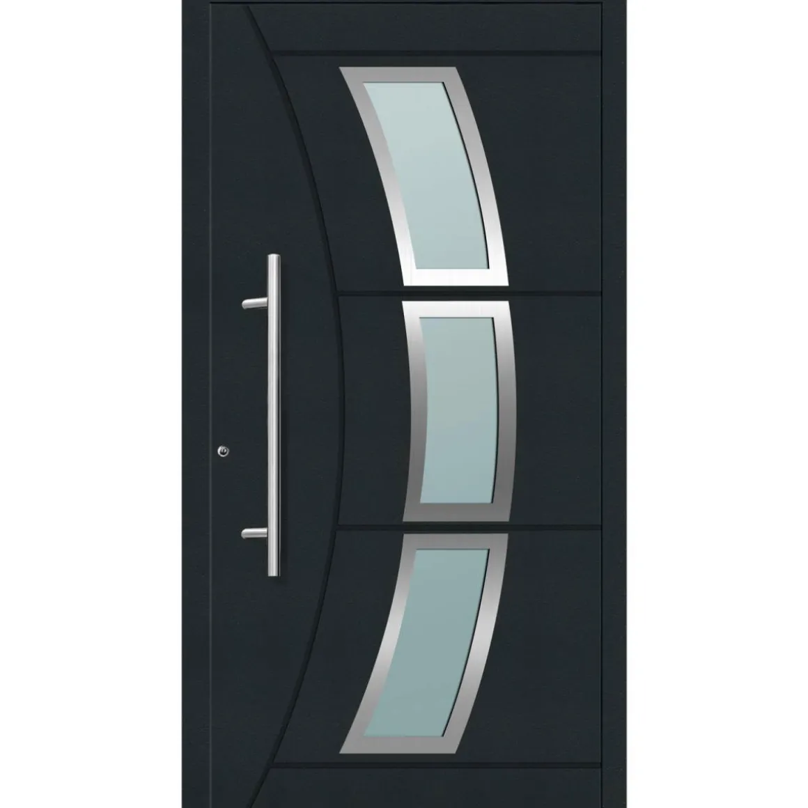Aluminium Sicherheits-Haustür Venedig Superior 60 mm anthrazit 110 x 210 cm Anschlag rechts inkl Griffset