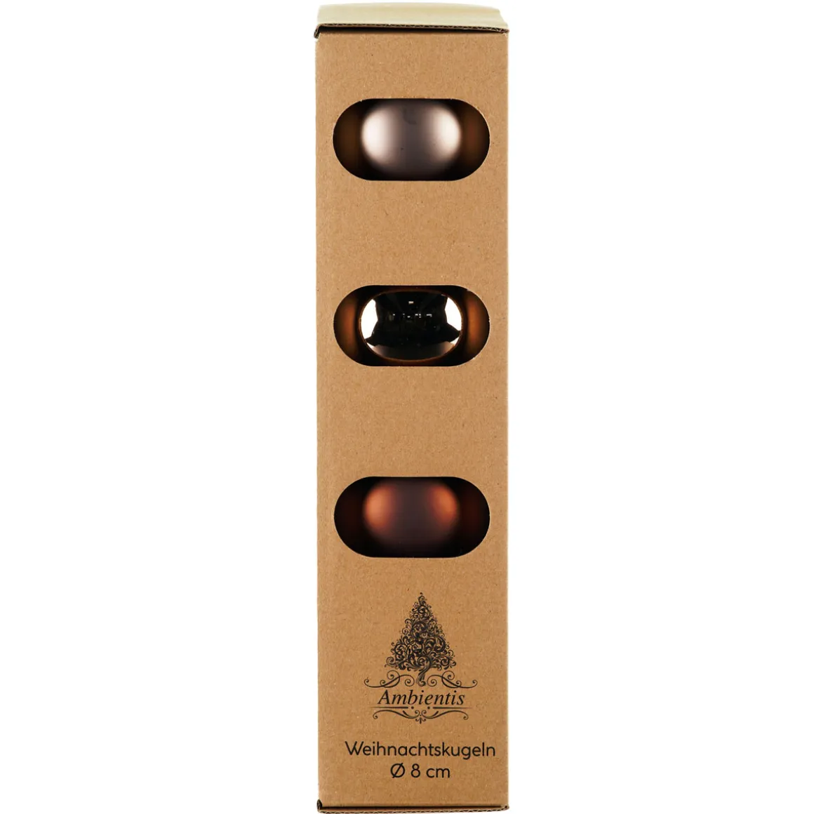 Ambientis Glaskugeln 8 cm braun/ champagner Mix