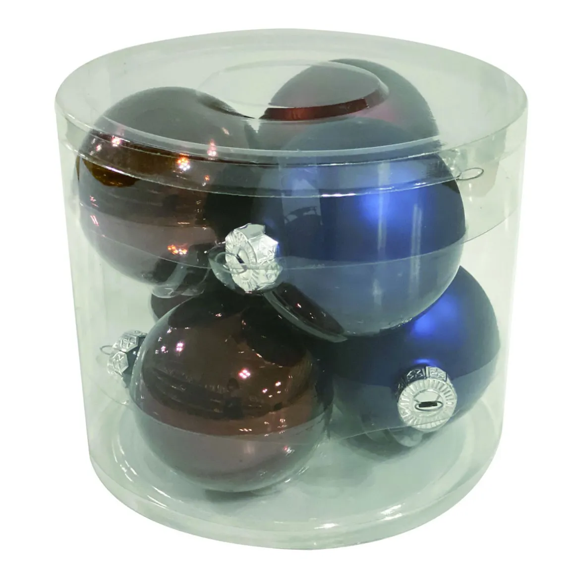 Ambientis Glaskugeln 8 cm braun-blau-Mix Mix 6 Stk.