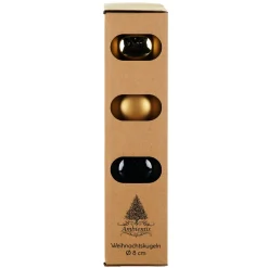 Ambientis Glaskugeln 8 cm schwarz gold Mix