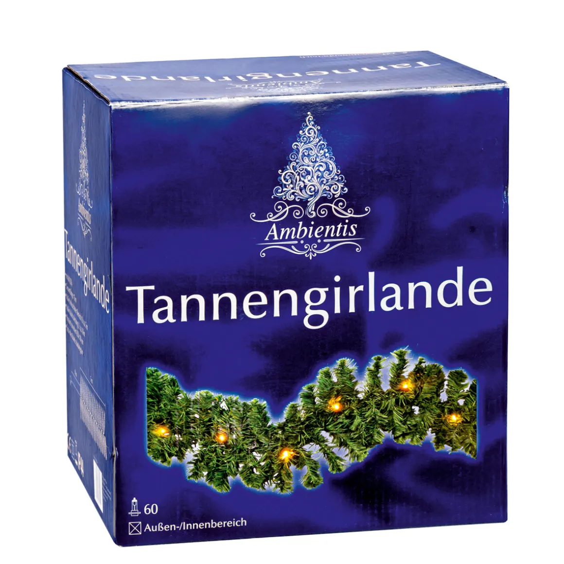 Ambientis LED-Tannengirlande 5 m Außen 60 LEDs