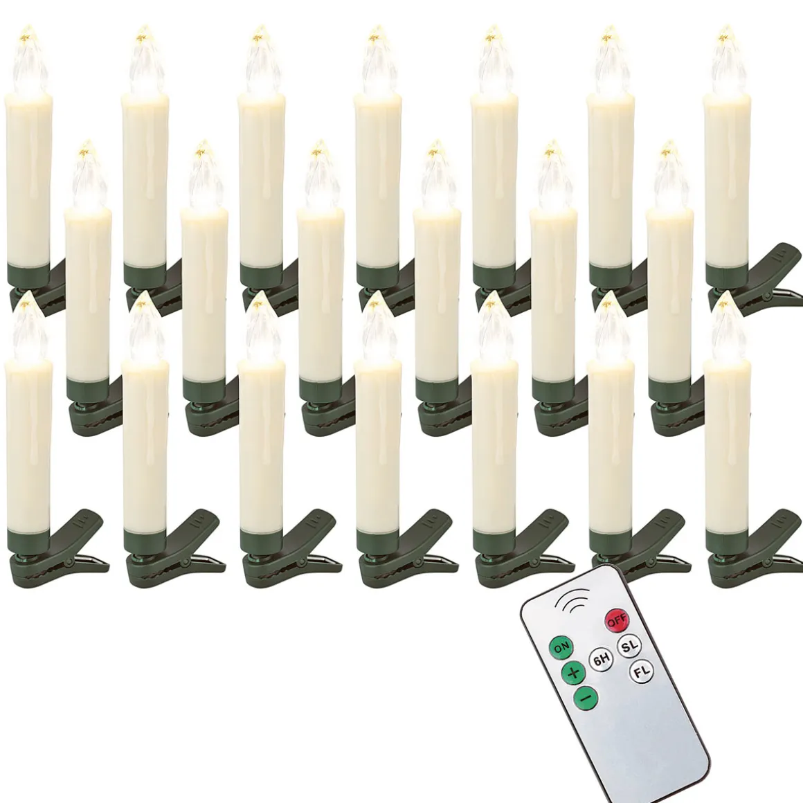 Ambientis Weihnachtsbaumkerzen-Set kabellos 20er Timer Dimmfunktion