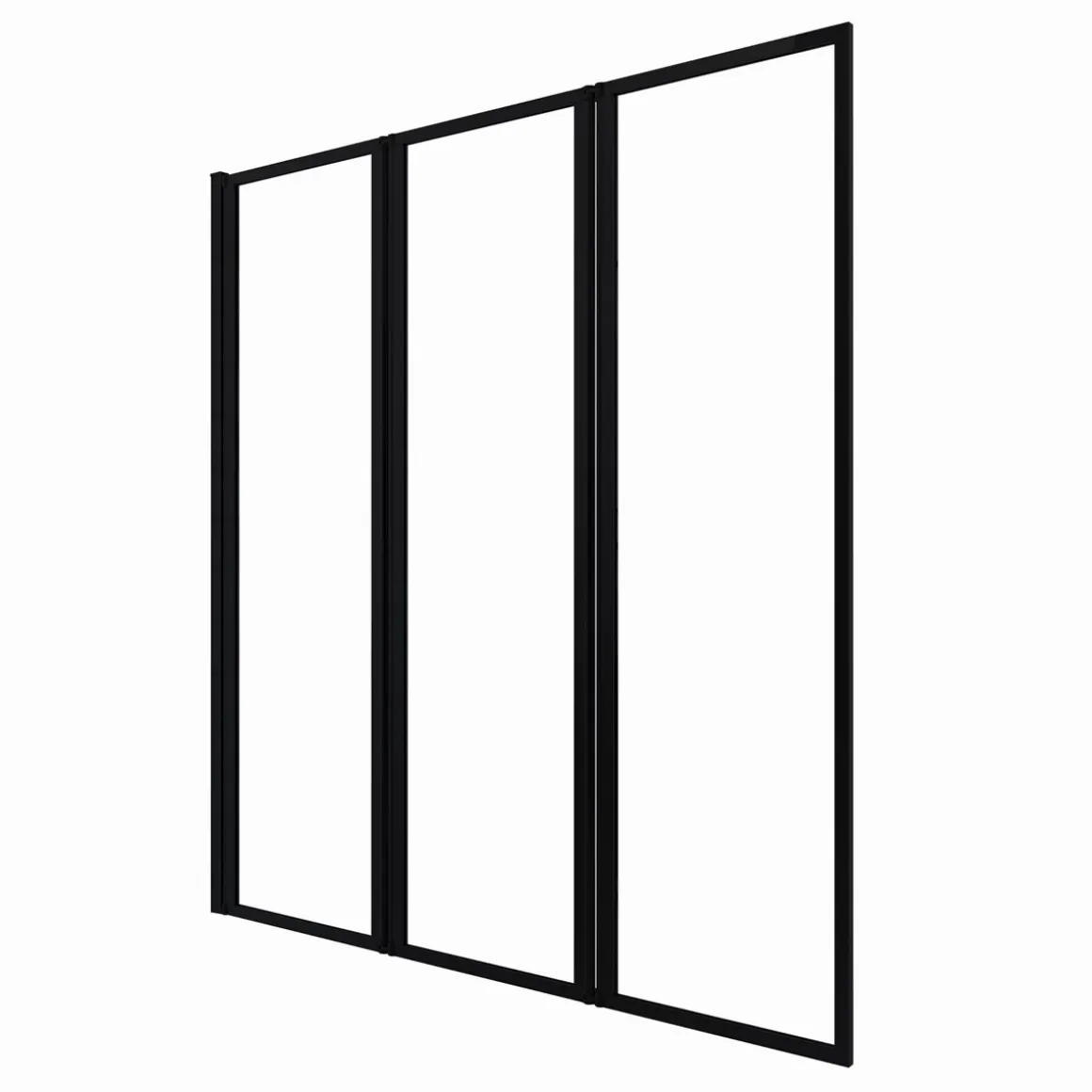 Aurlane Badewannenfaltwand Triple schwarz 125 143 cm