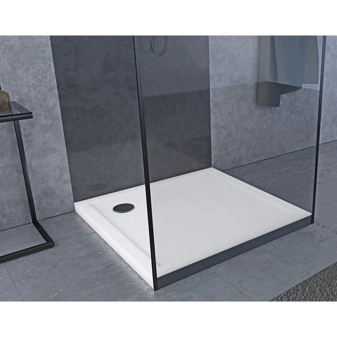 Aurlane Duschtasse White Slate 90 x 90 x 4 cm
