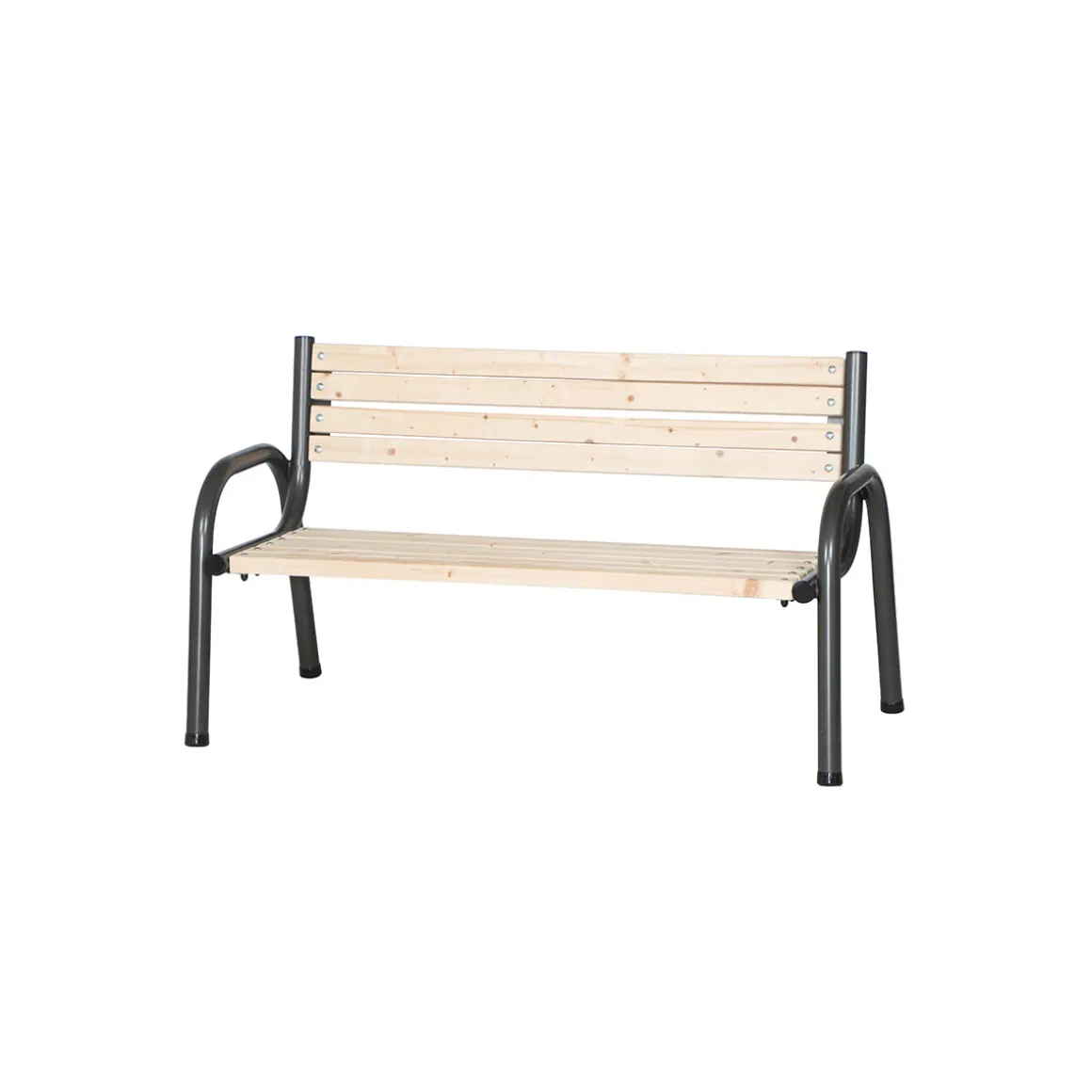 Bank „Park“ 3-Sitzer, 77x150x84 cm, anthrazit, Flächen aus Kiefernholz