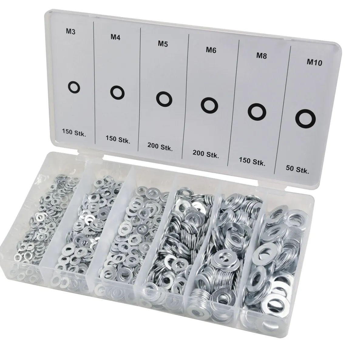 Basic Unterlegscheiben-Set in Box 900-teilig