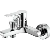 Basic Wannenarmatur Arles chrom 1/2"-Brauseanschluss inkl S-Anschlüsse und Rosetten