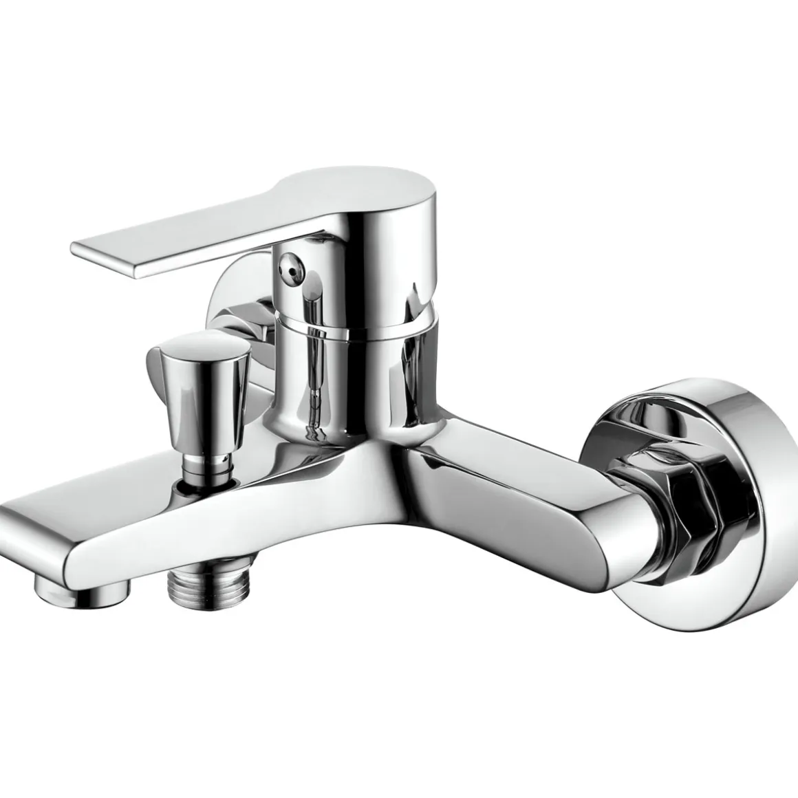 Basic Wannenarmatur Arles chrom 1/2"-Brauseanschluss inkl S-Anschlüsse und Rosetten
