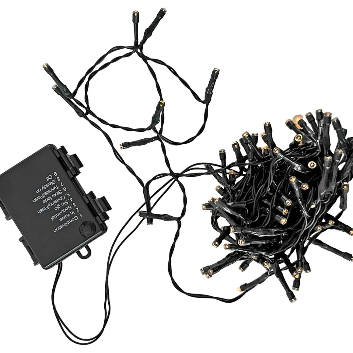 Batterielichterkette mit 24 warm weißen LED IP44 8 Funktionen und Timer