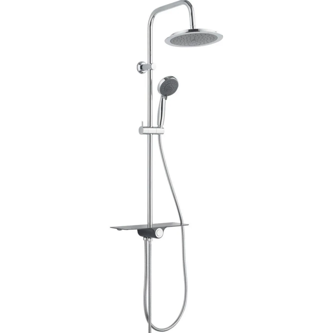 Überkopfbrauseset Aquastar mit Ablage chrom-anthrazit