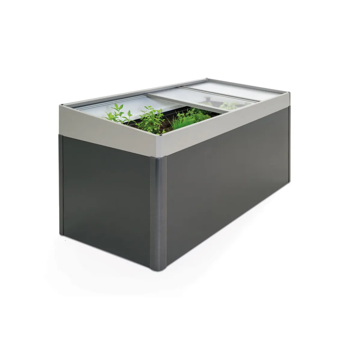 Biohort Frühbeetaufsatz für Hochbeet 2 x 1 m quarzgrau