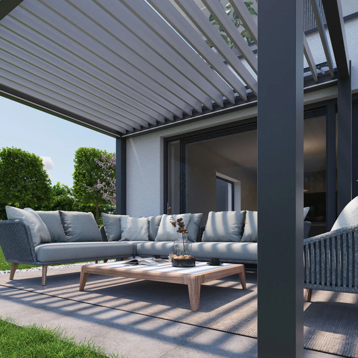 Biohort Pergola Gr. 3 x 3,5 dunkelgrau/silber-metallic