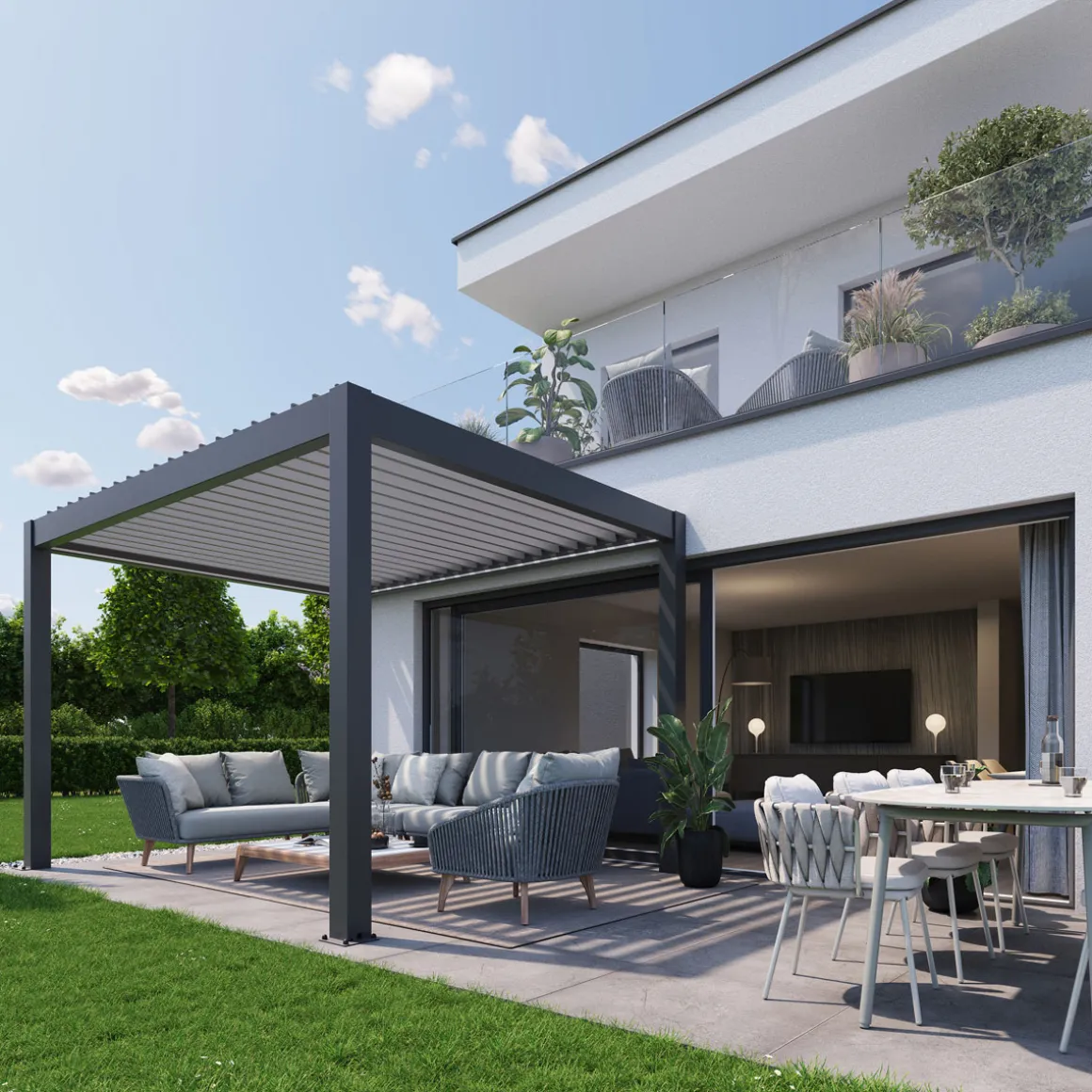 Biohort Pergola Gr. 3 x 3,5 dunkelgrau-metallic