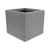 Blumenkasten Sandstone mit Ablaufloch eckig grau 52 x 48 cm