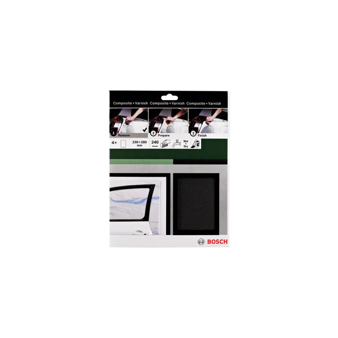 Bosch Handschleifpapier K240 230 x 280 mm schwarz