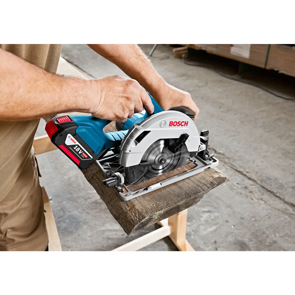 Bosch Professional Akku-Kreissäge GKS 18V-57 G solo