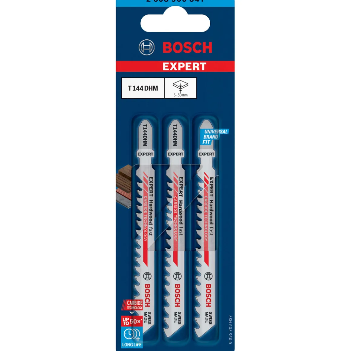 Bosch Professional Expert Hardwood Fast T 144 DHM Stichsägeblatt 3 Stück