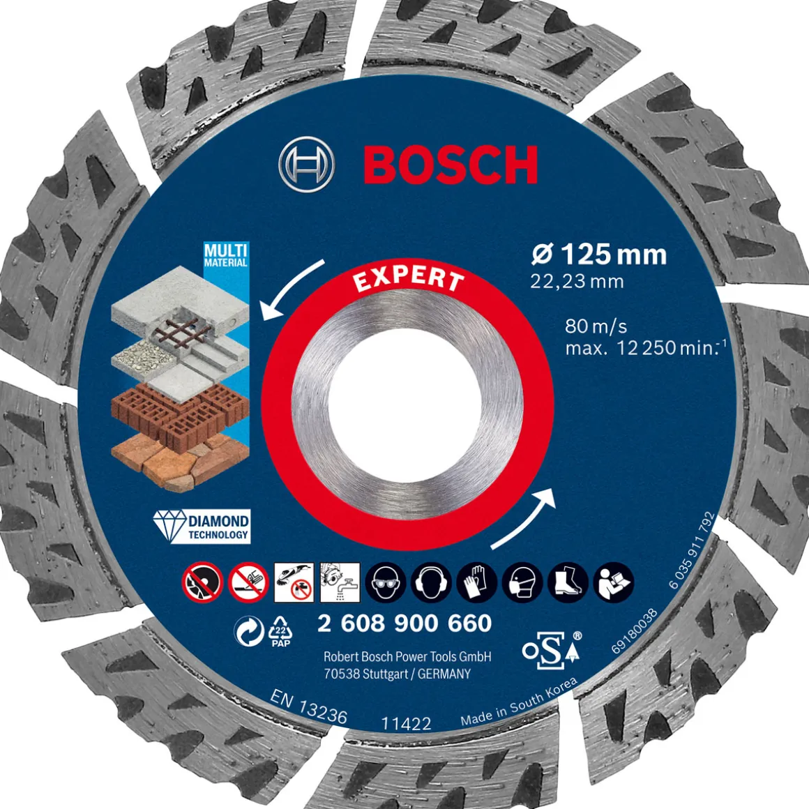 Bosch Professional Expert MultiMaterial Diamanttrennscheiben 125 x 22,23 x 2,2 x 12 mm