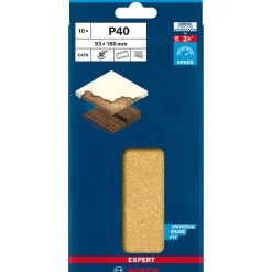 Bosch Professional Expert C470 Schleifpapier mit 8 Löchern für Schwingschleifer 93 x 186 mm G 40 10- teilig