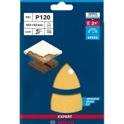 Bosch Professional Expert C470 Schleifpapier mit 11 Löchern für Multischleifer 102 x 62 mm 93 mm G 120 10- teilig