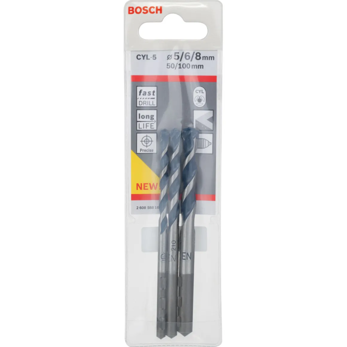 Bosch Professional 3-teiliges CYL-5 Betonbohrer-Set 5/6/8 mm