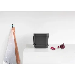 Brabantia Abfalleimer Sort & Go 18,8 x 18,1 x 13,9 cm grau